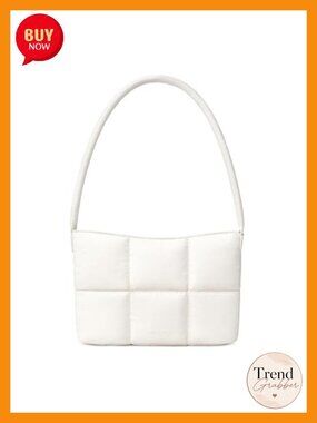 Puffy Shoulder Bag for Women, Small Cute Lightweight Underarm Purse with